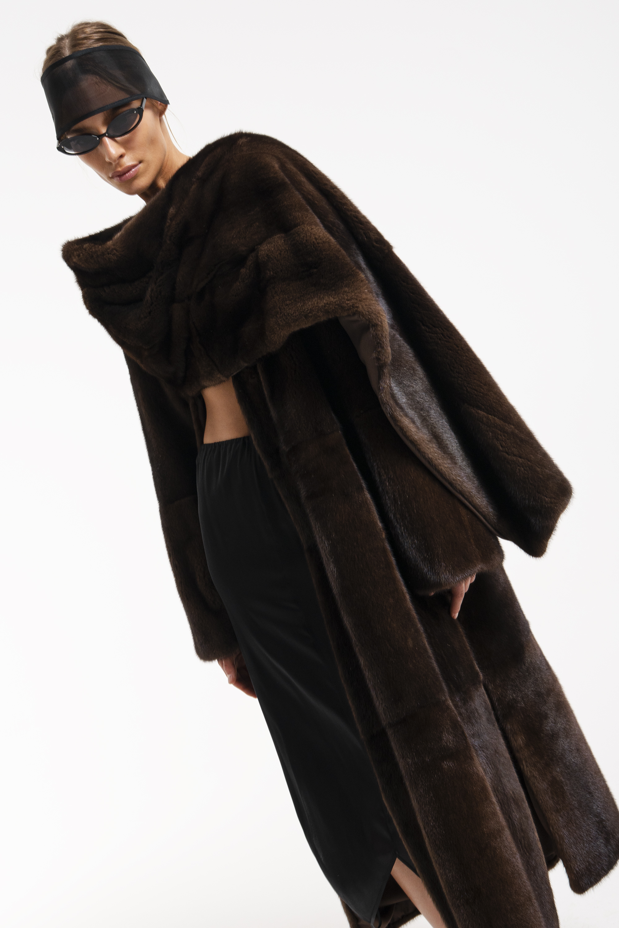 Convertible mink fur coat