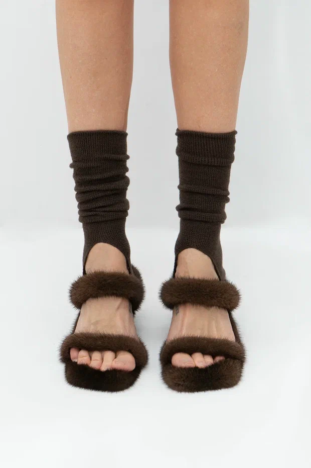 Mink sandals