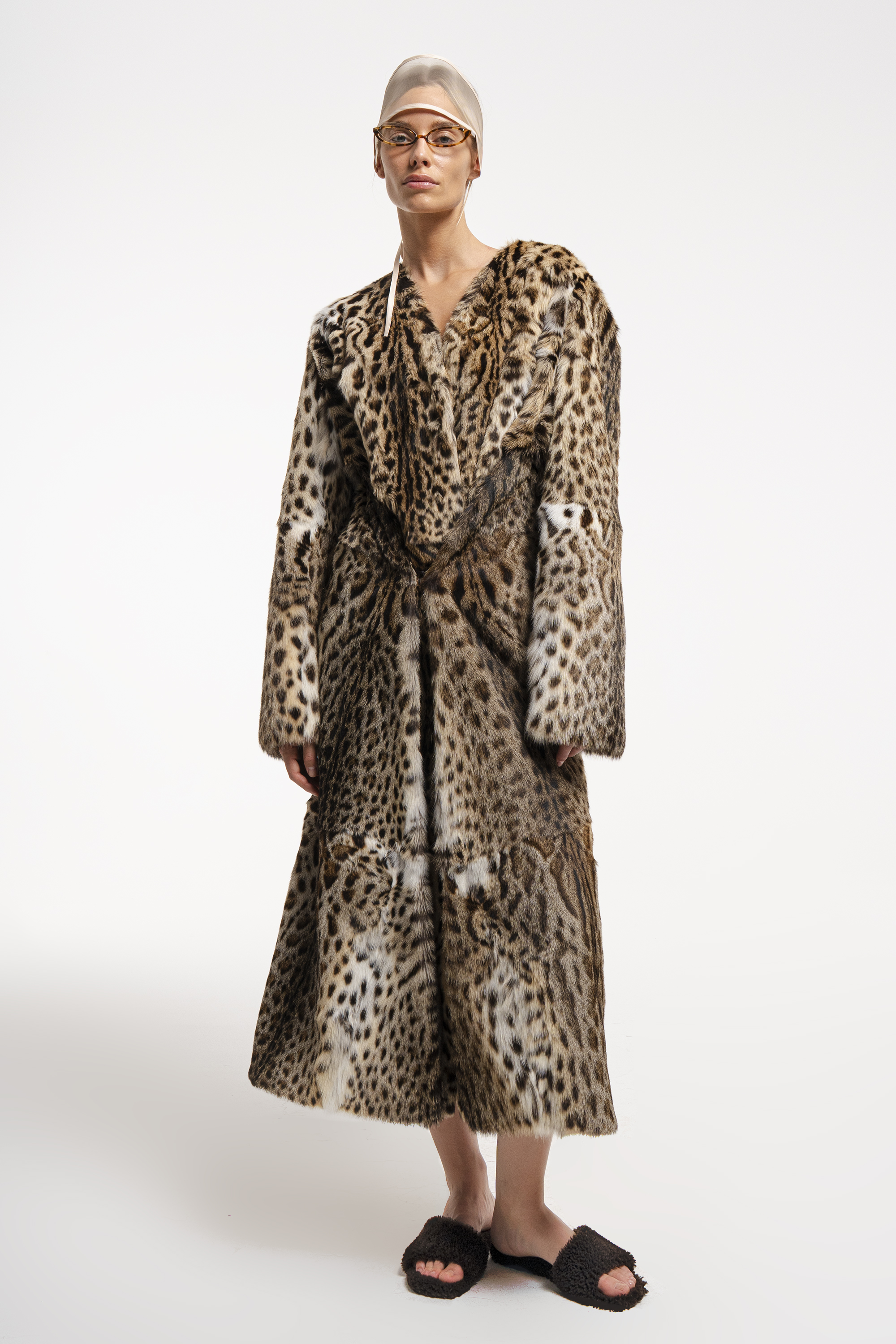 Convertible ocelot fur coat